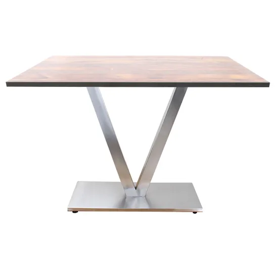 Four People Seating Long Dining Table Legs Stainless Steel Table Base