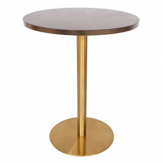 Furniture Italy Design Dining Table with Stainless Steel Gold Metal Table Base
