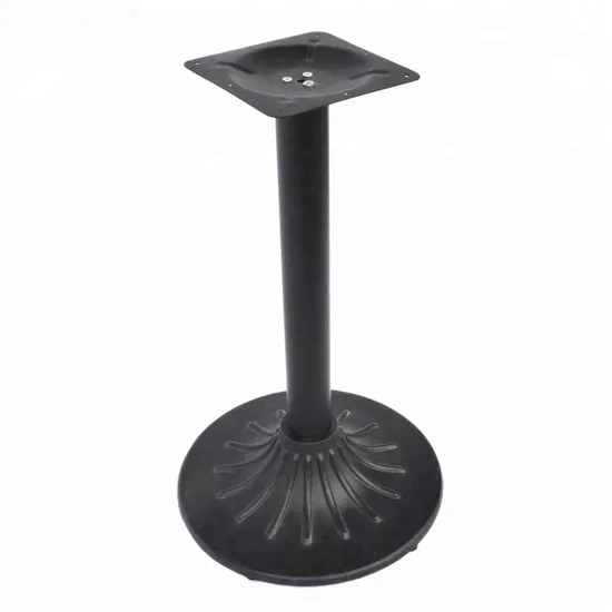 Furniture Parts Black Cross Cast Iron Metal Table Leg for Hotel Use