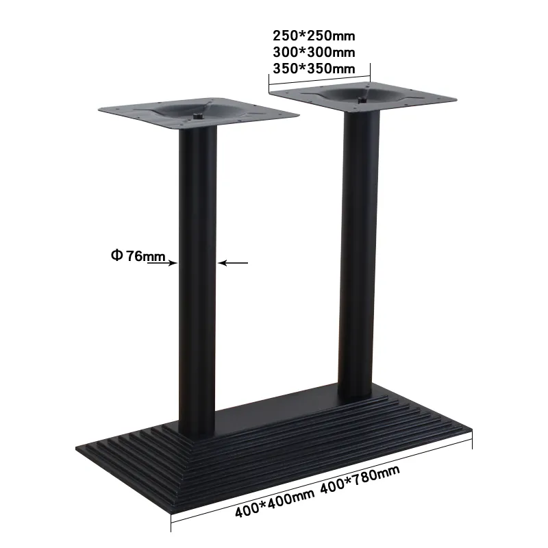 Hardware Antique Black Metal Table Base Reproduction Cast Iron Trapezoid Table Leg