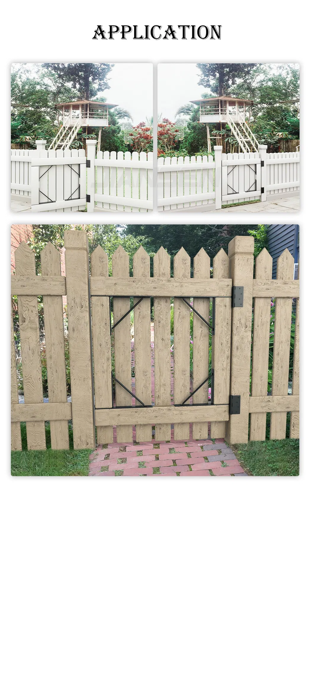 Gate Corner Bracket with Gate Hinges for Wooden Fences