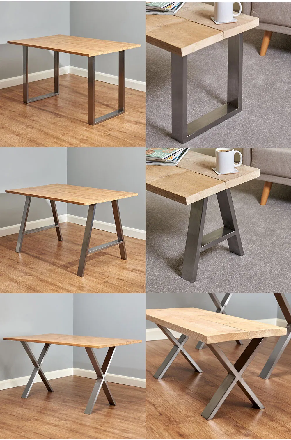 Metal Coffee Dining Stainless Steel Bench Desk Table Base Legs