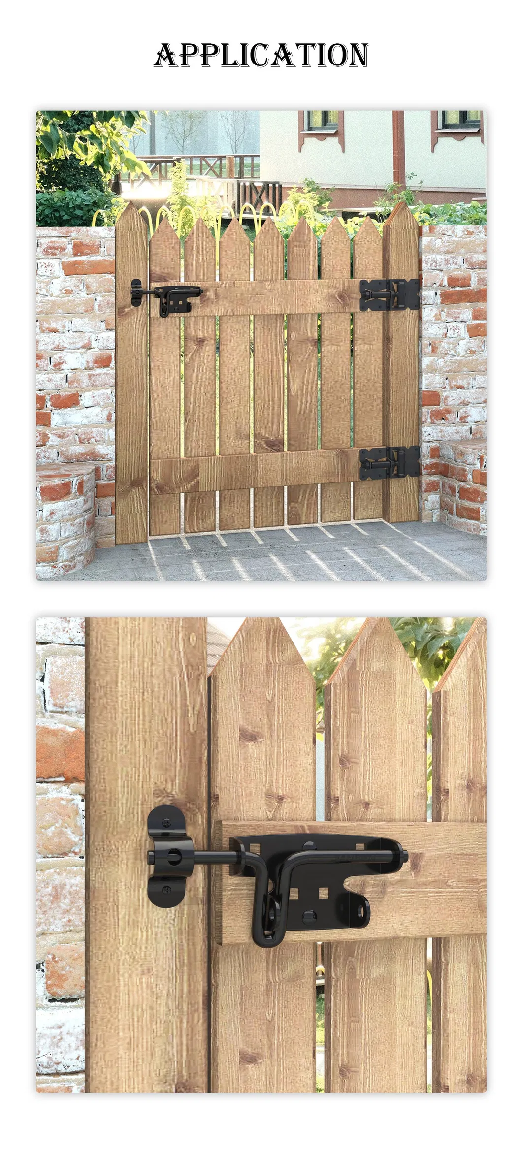 Black Safety Lock Bolt Heavy Duty Slide Bolt Lock Door &amp; Window Hinges