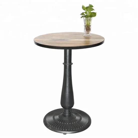 Sun Pattern Vase Bottom Antique Black Cast Iron Table Base