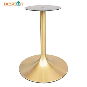 New Design Titanium Gold Hairline Tulip Table Base for Dining Table