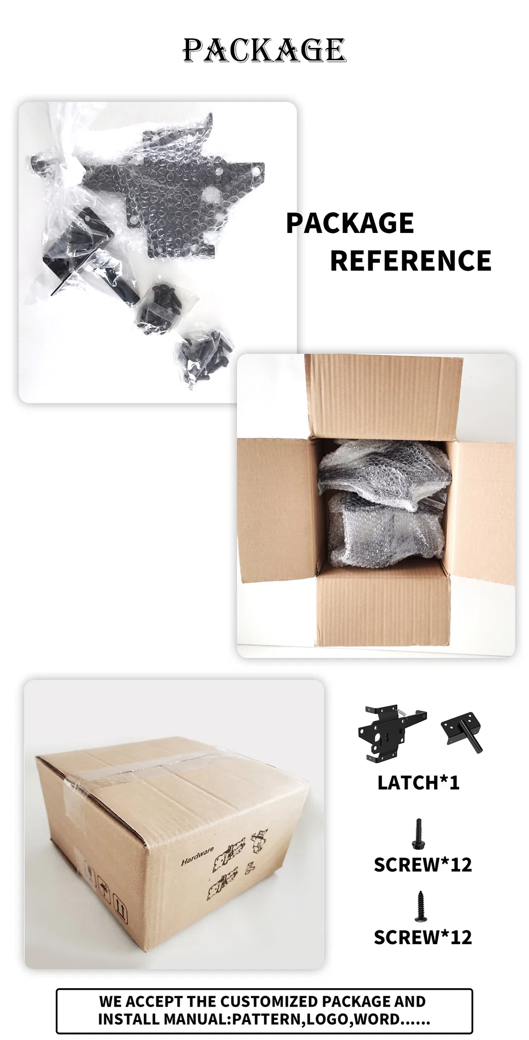 Self Locking Gate Gravity Latch Gate Latch for Metal Wooden Fence