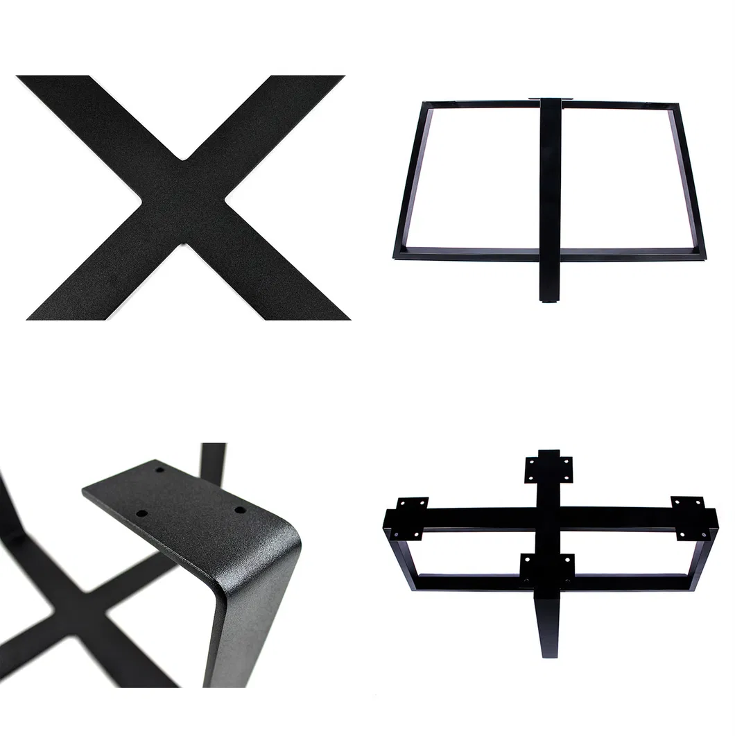 Cross Frame Round Pedestal Coffee Industrial Restaurant Dining Metal Table Frame