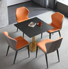 Modern Commercial Furniture Restaurant Table with Simple Black Square Table Base