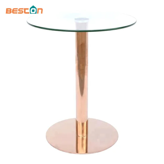 Stable Glastisch Edelstahl Round Glass Top Single Leg Dining Cafe Table Base