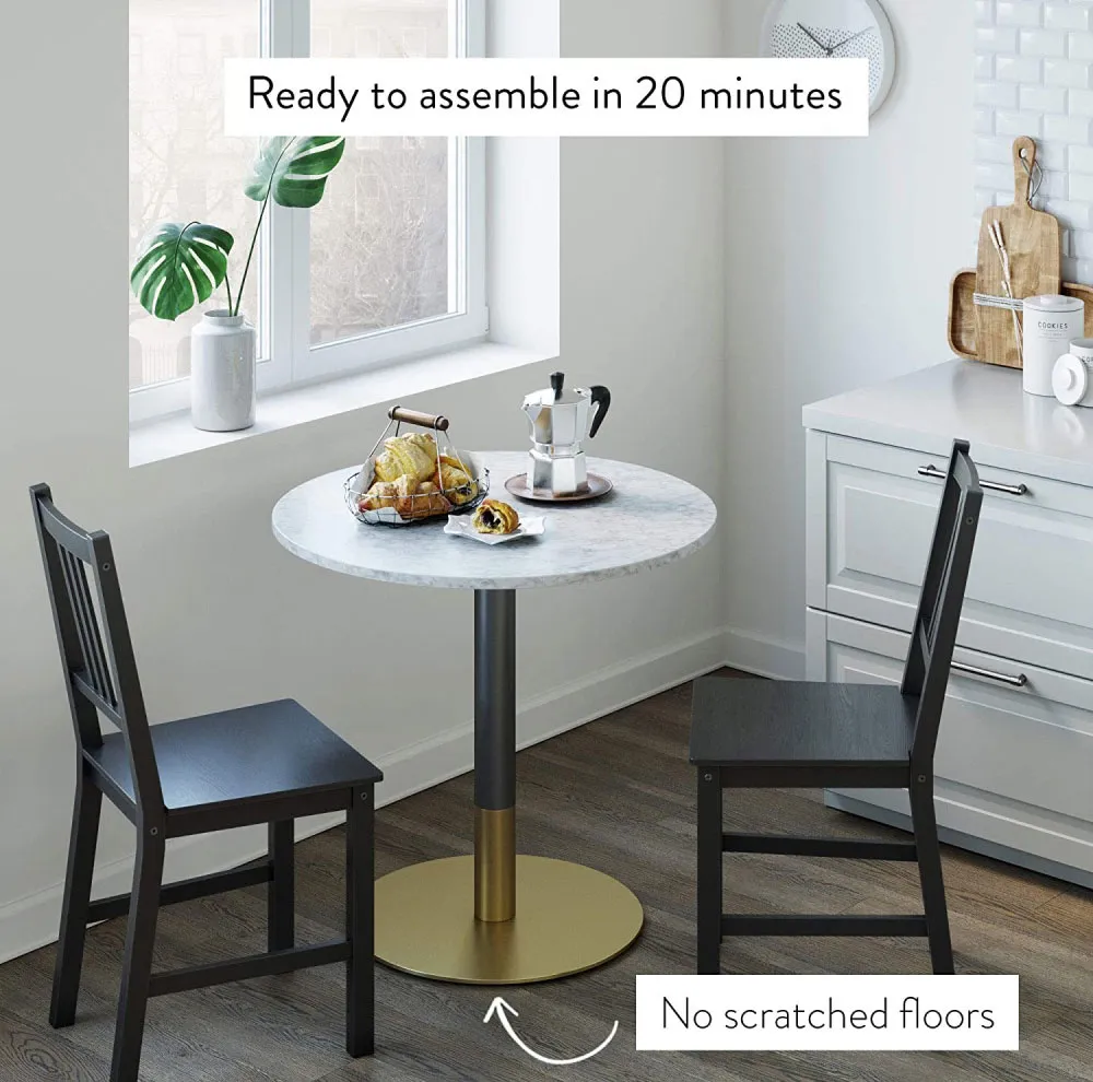 Round Marble Glass Furniture Restaurant Steel Metal Table Base