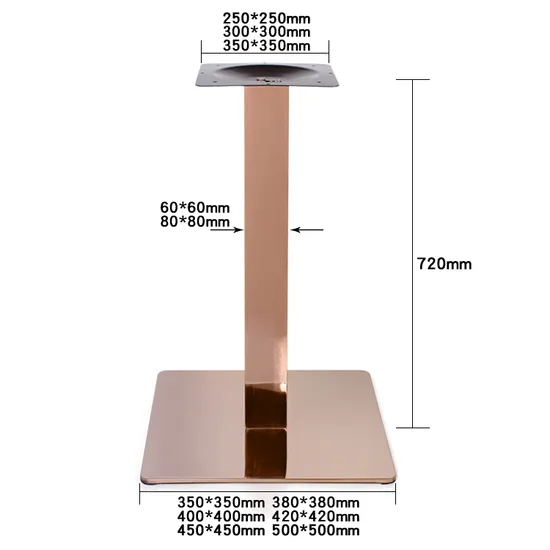 Furniture Part Rose Gold Stainless Steel Table Base Dining Table Legs