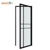 New Design Swing Glass Door with Steel Frame and Hinges