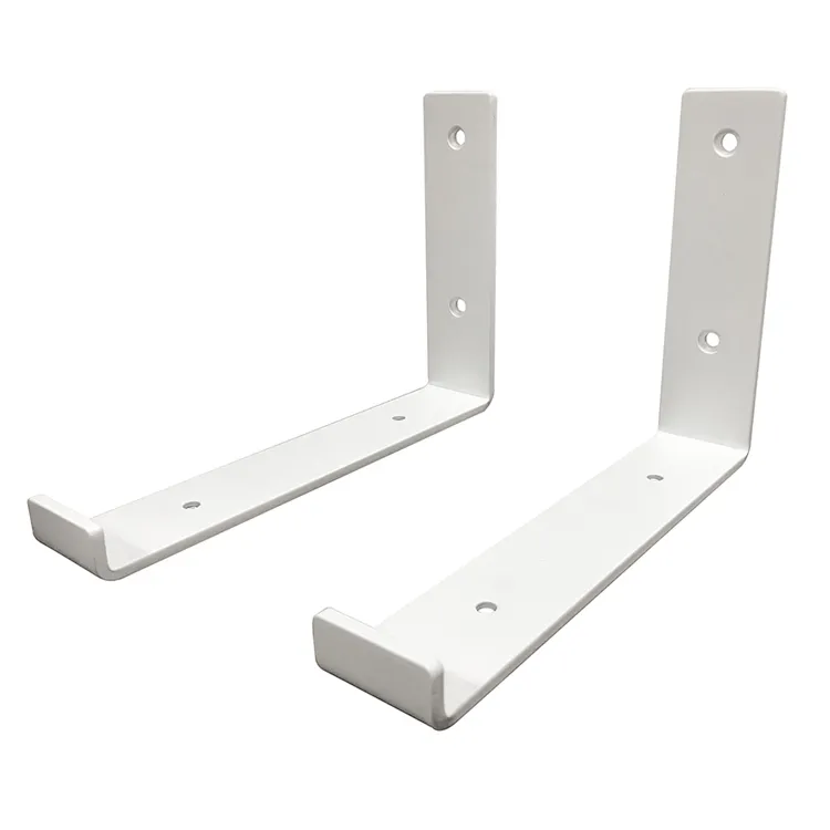 Bright White Finish Floating Shelf Bracket Stainless Steel Brackets