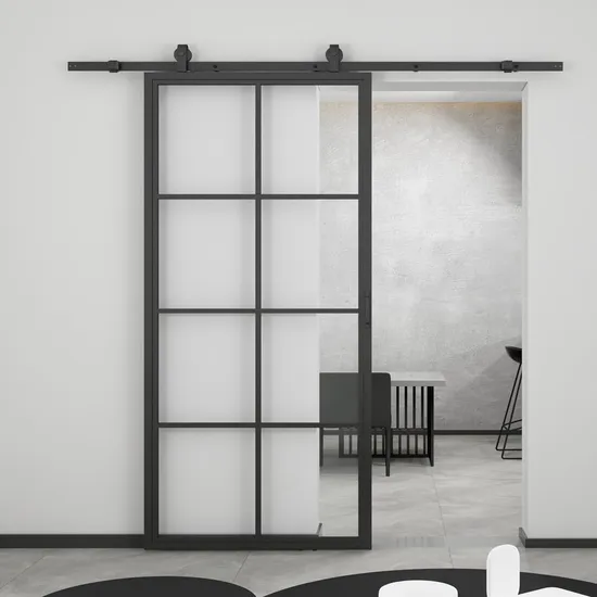 Hot Sale Steel Framed Glass Doors with Barn Door Kits