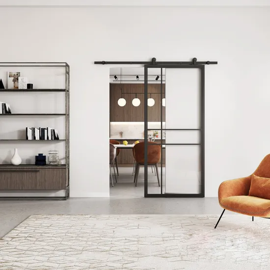 Interior Sliding Door with Steel Frame, Wholesale Sliding Door System
