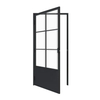 Metal Frame Swing Paneled Glass Door with Baseboard for Interior Use