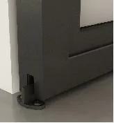 6 Lites&Base Black Steel Frame Glass Barn Door Leaf