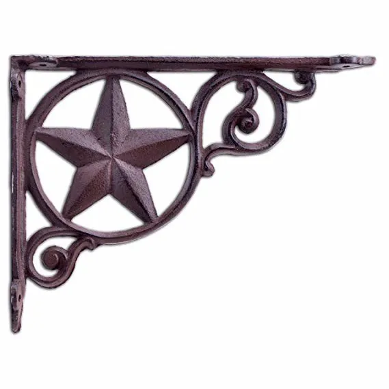 Wall Shelf Bracket Cast Iron OEM Customized Pattern Rustic Brown Triangle Bracket