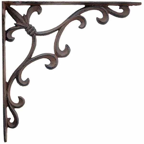 Wall Shelf Bracket Cast Iron OEM Customized Pattern Rustic Brown Triangle Bracket