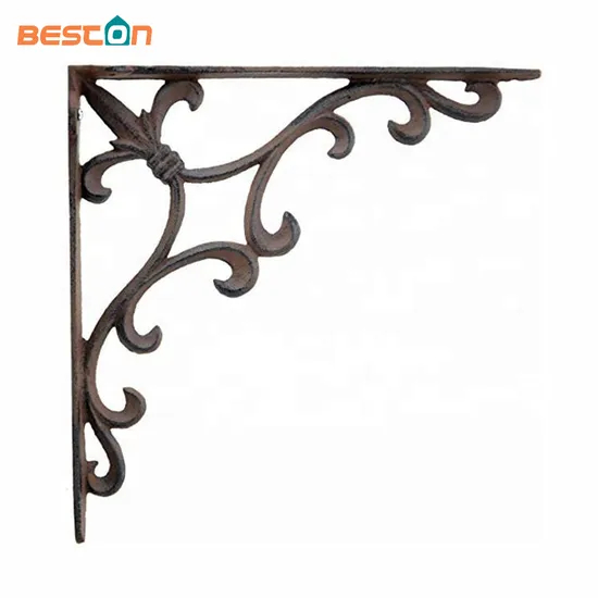Wall Shelf Bracket Cast Iron OEM Customized Pattern Rustic Brown Triangle Bracket