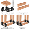 Outdoor Firewood Log Storage Rack Bracket Kit, Adjustable Log Rack Holder