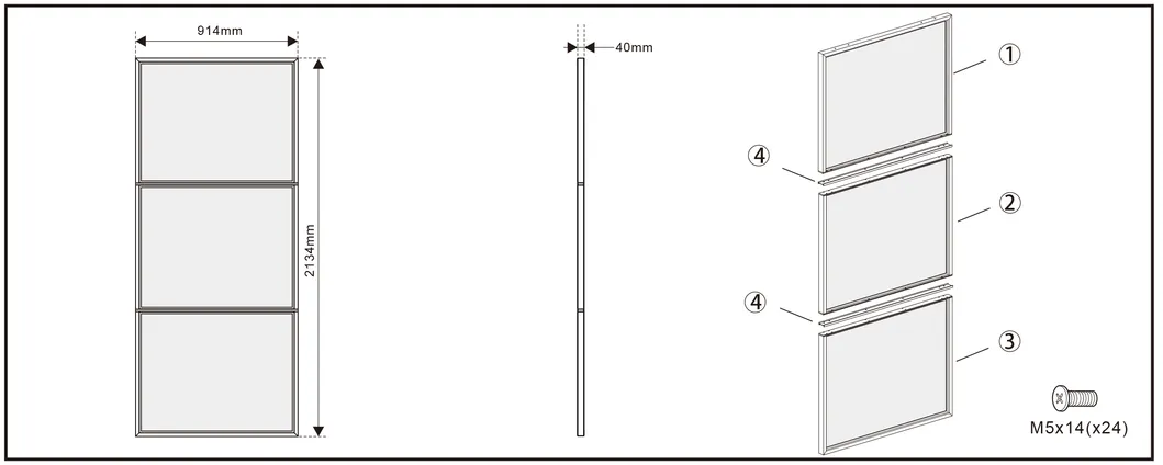 Cheap French Style Knocked Down Three Lites Clear Glass Sliding Barn Door