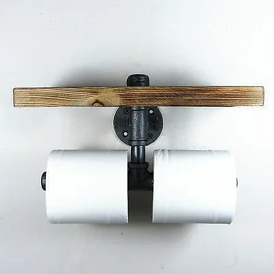 Rustic Pipe Wall Mount Towel Rack Bath Hardware Fixture Set Bracket