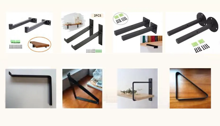 Rustic Metal Wall Supports Shelf Brackets