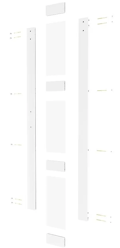 3 Lites Double Knocked Down White Barn Doors with Barn Door Hardwares