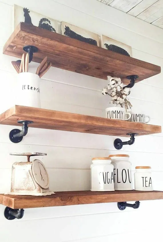 Solid Iron Gold Bronze Pipe Shelving Hangers and Brackets