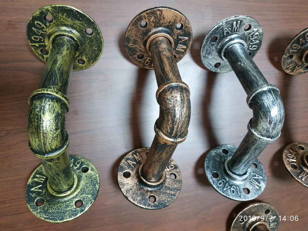 Solid Iron Gold Bronze Pipe Shelving Hangers and Brackets