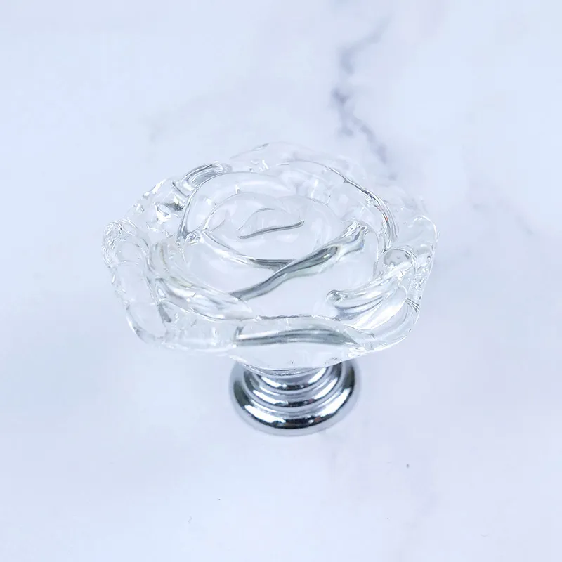 Rose Shape Kitchen Knob Lever Rhinestone Colorful Handles Crystal Cabinet Knob Handle