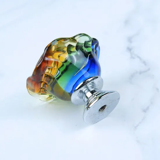 Rose Shape Kitchen Knob Lever Rhinestone Colorful Handles Crystal Cabinet Knob Handle