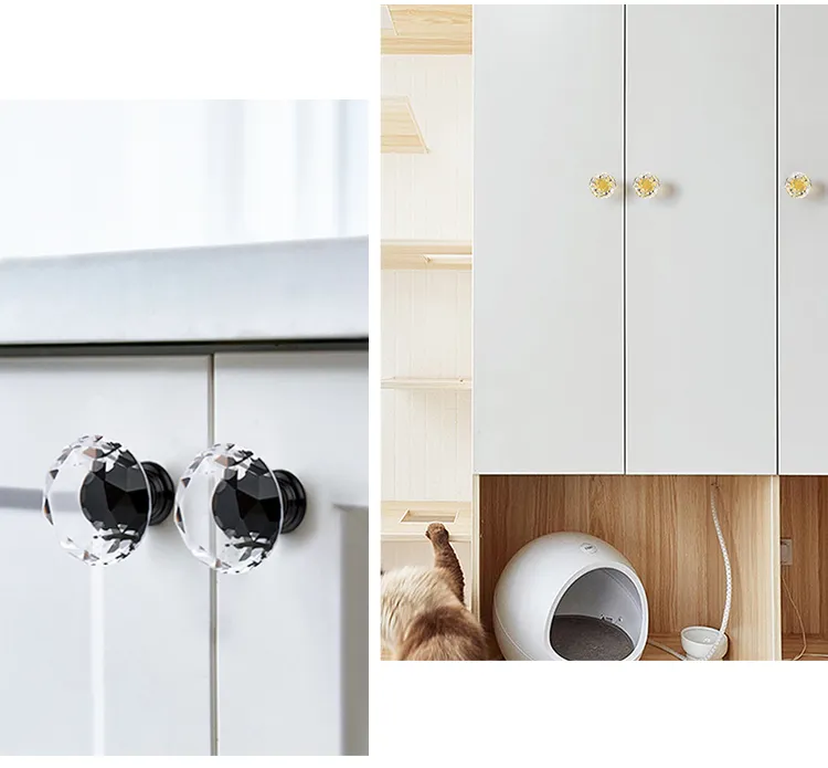 High Quality Crystal Drawers Knobs Furniture Handles and Knobs for Kitchen Cabinet