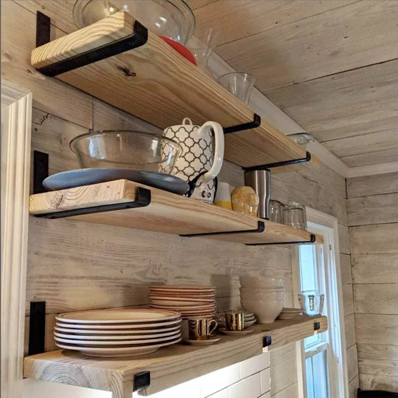 Metal Industrial Floating Shelf Bracket Hardware Supports Hidden Invisible L Shelves Brackets