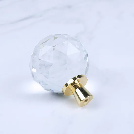 Plane Fillister Head Cupboard Door Handles with Crystals Knobs Glass Cabinet Handles