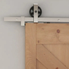 Satin Nickel Carbon Steel Big Wheel Sliding Barn Door Hardware Kit