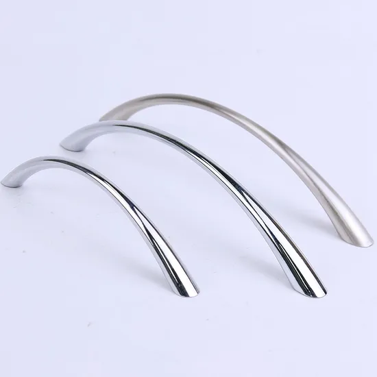 Glossy C Shape Whalebone Drawer Pull Handles Curved Zinc Alloy Cabinet Handle