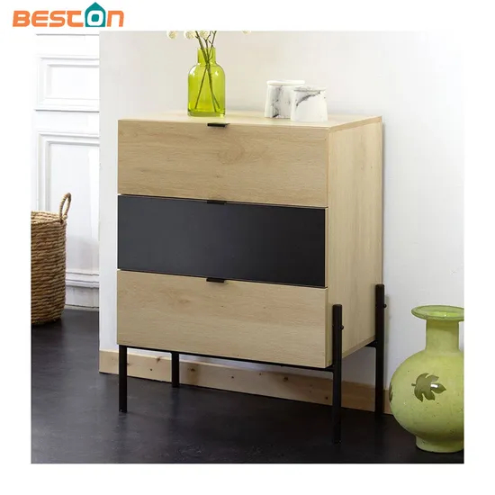 Two Colors Wood Dresser Modern Bedside Table Chest of Drawers