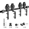 10FT Heavy Duty Single Track Bypass Big Spoke Wheel Sliding Barn Door Hardware