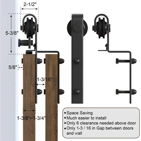 Metal Barn Door Accessories Steel J Shape Sliding Barn Door Hardware Kits