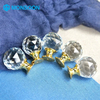 Cupboard Drawer Door Cabinet Pulls Crystal Knob Gold Kitchen Handles