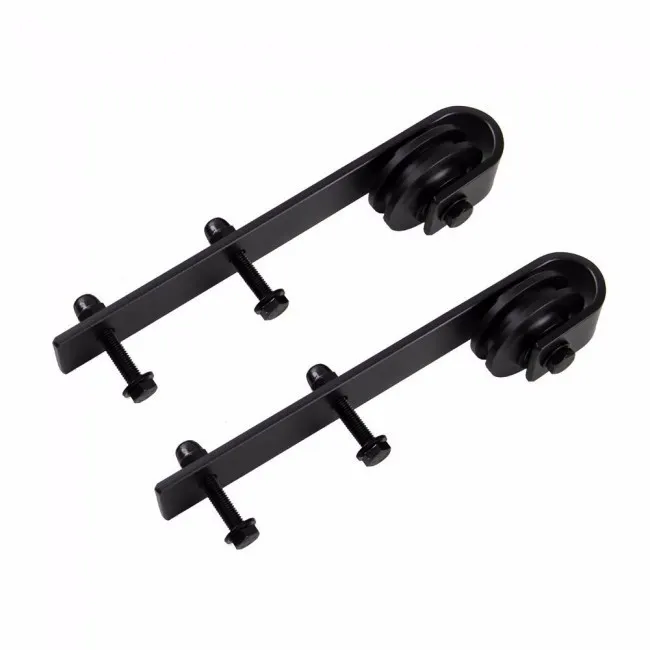 Solid Cast Steel Bending Design Wooden Barn Door Top Rollers Kits