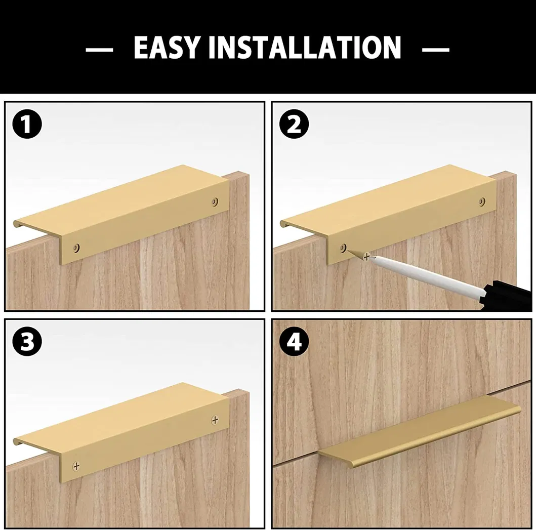 Hidden Cabinet Handles Aluminum Alloy Kitchen Cupboard Drawer Edge Handle Pulls Knobs