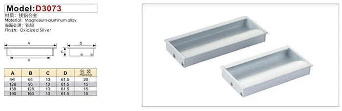 Recessed Cabinet Handles Aluminum Bedroom Kitchen Matt Black Pull Handle