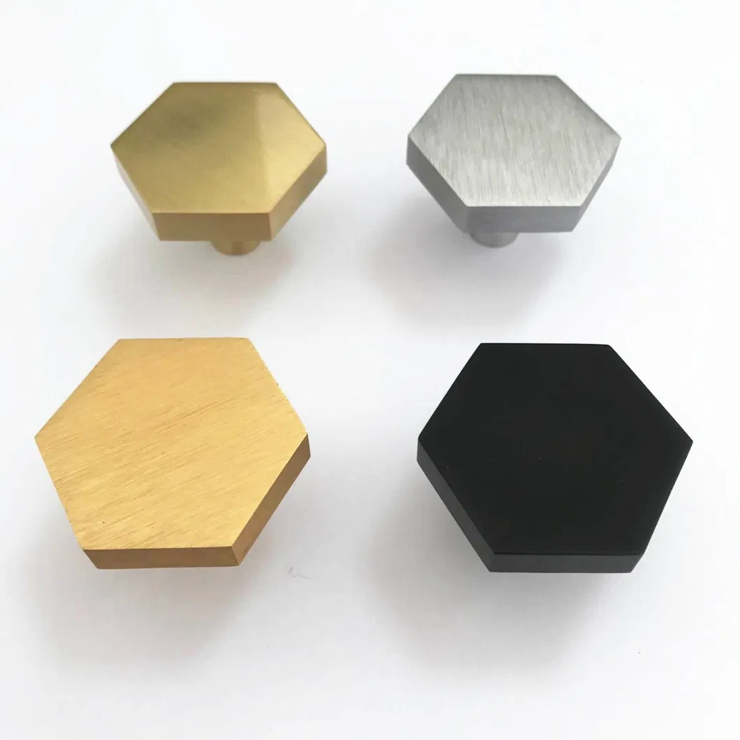Solid Brass Hexagon Cabinet Knob Drawer Handle Pulls