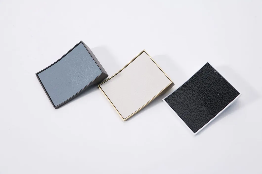 Concealed Cabinet Drawer Handle Zinc Invisible Leather Closet Door Pulls