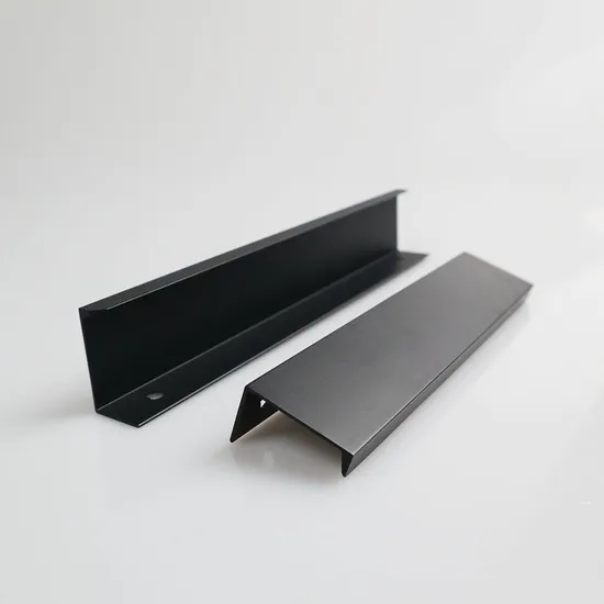 Modern Furniture Hardware Matt Black Hidden Kitchen Finger Edge Cabinet Pull Handles
