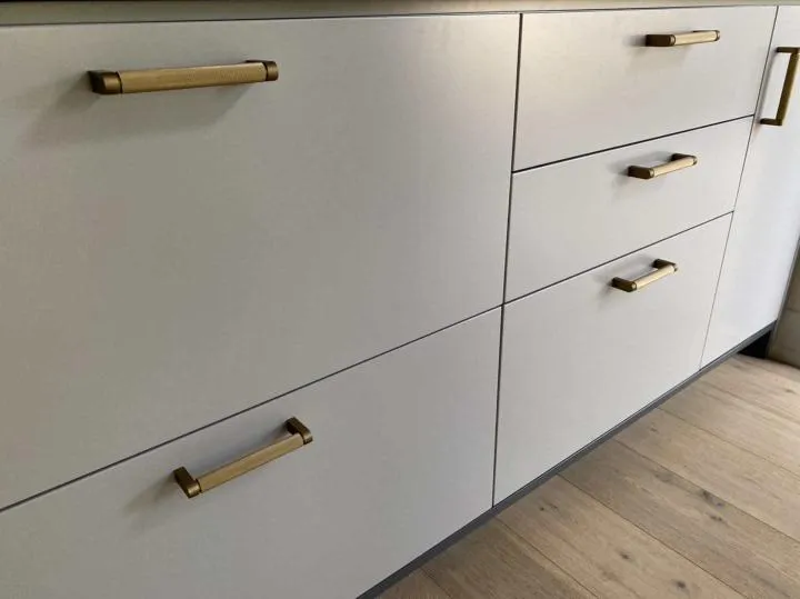 Cabinet Knurled Handle 16mm Dia Kitchen Solid Black Matt Drawer Handle Pull