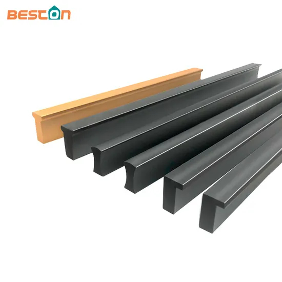 Aluminum Alloy Top Wardrobe Long Handle Cabinet Drawer Black Cabinet Door Handle